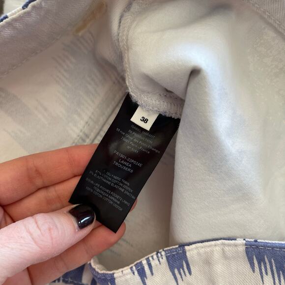 Isabel Marant Etoile Lanea Jeans‎ Size Medium White Blue Western Aztec High Rise - Picture 16 of 16